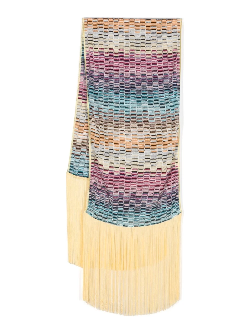 fringed edge knitted scarf