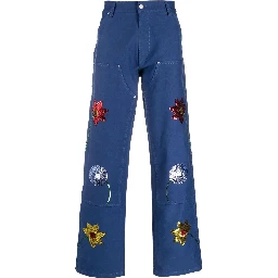 sequin-embellished detail trousers