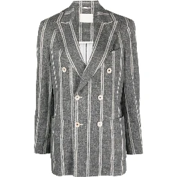 double-breasted striped blazer