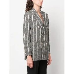 double-breasted striped blazer