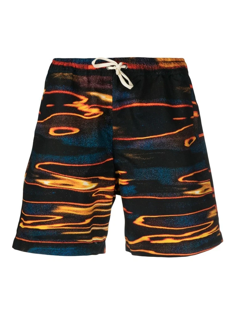 abstract-print swim shorts