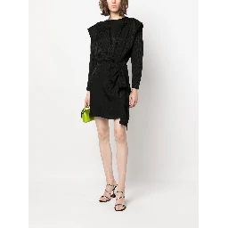 Hiari Short Round Neck Dress In Black