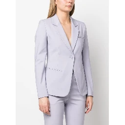 Cotton Single Breasted Jacket In Purple