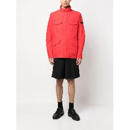 Metal Blouson Jacket In Orange