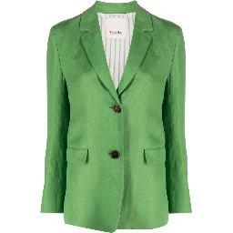 Light Green Single-breasted Linen Blazer