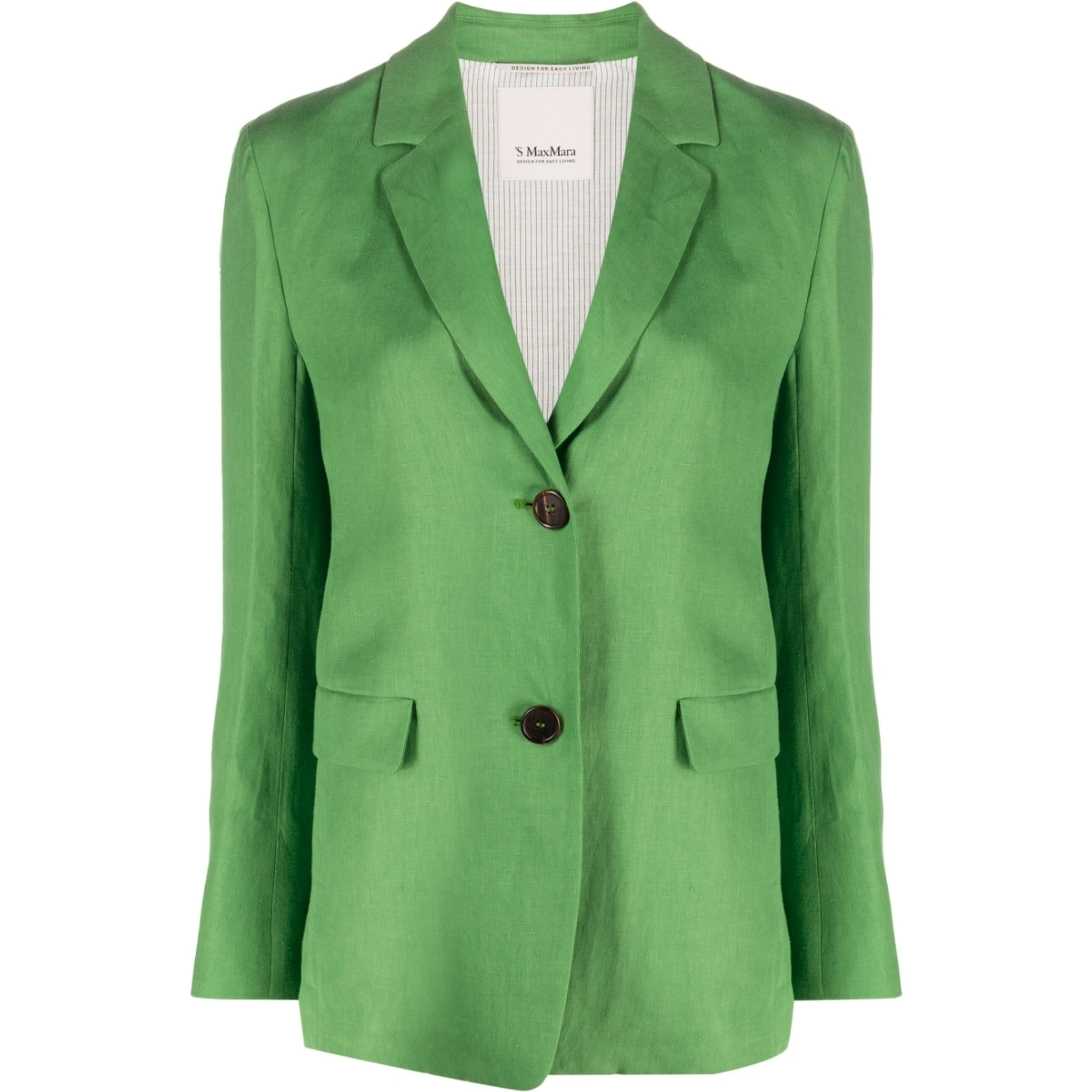 Light Green Single-breasted Linen Blazer