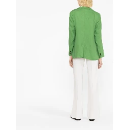 Light Green Single-breasted Linen Blazer