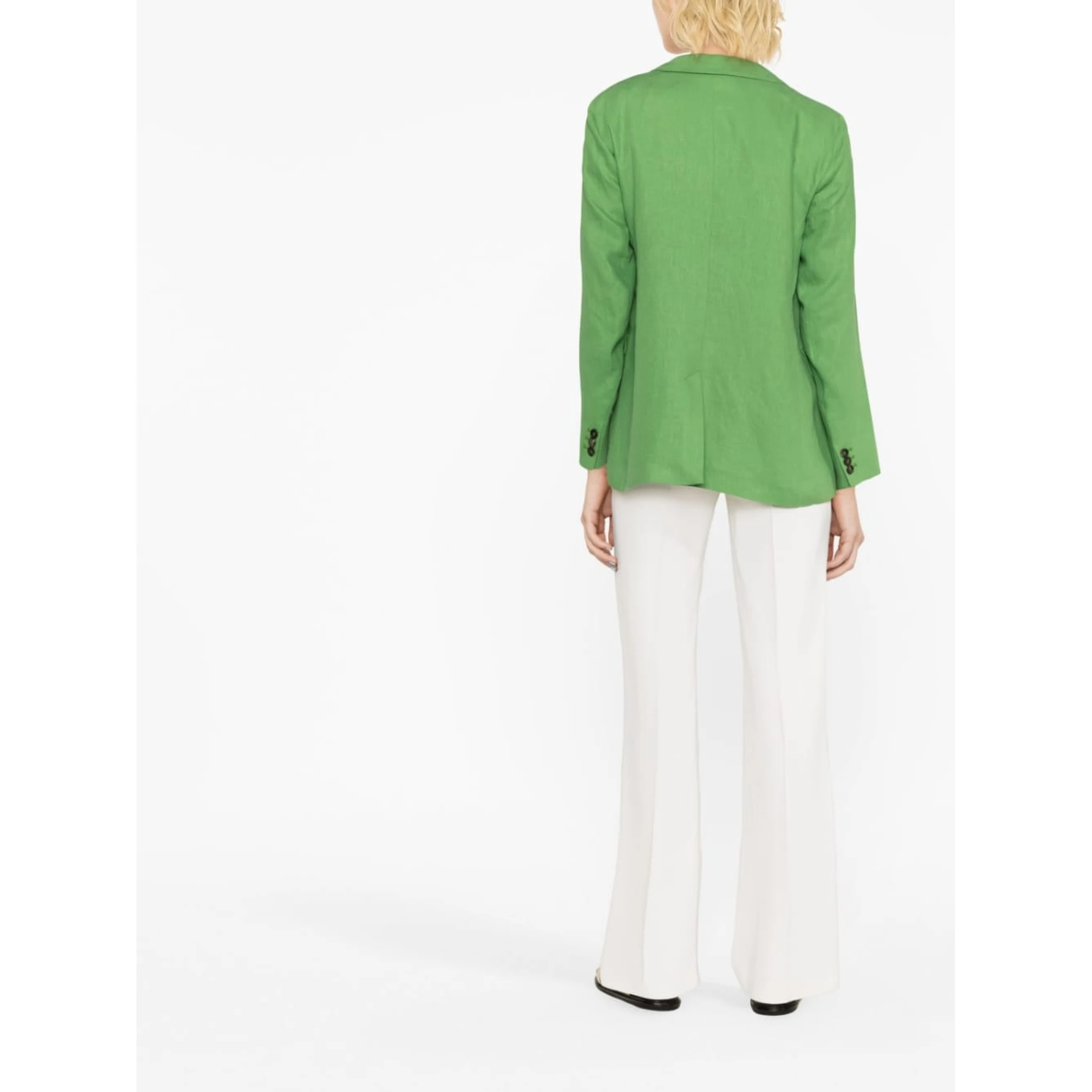 Light Green Single-breasted Linen Blazer