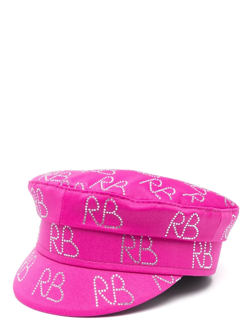 Crystal-Embellished Baker Boy Hat