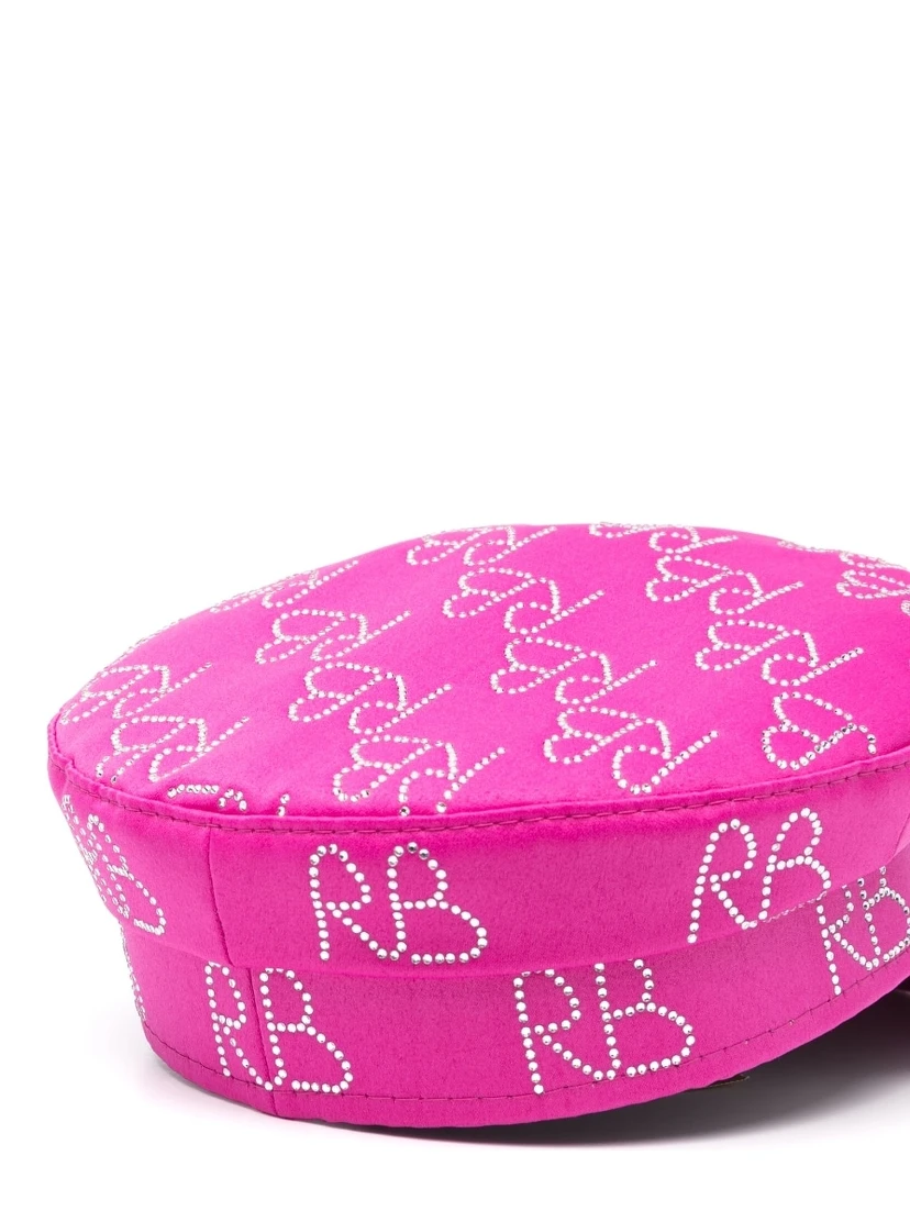 Crystal-Embellished Baker Boy Hat