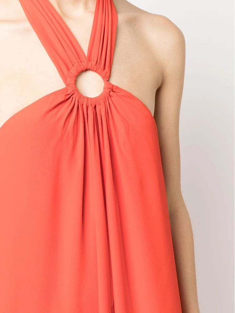 Silk Blend Long Dress In Red alternative