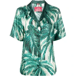 palmtree-print silk shirt