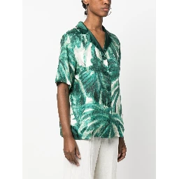 palmtree-print silk shirt