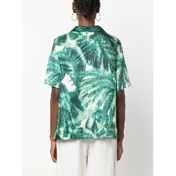 palmtree-print silk shirt
