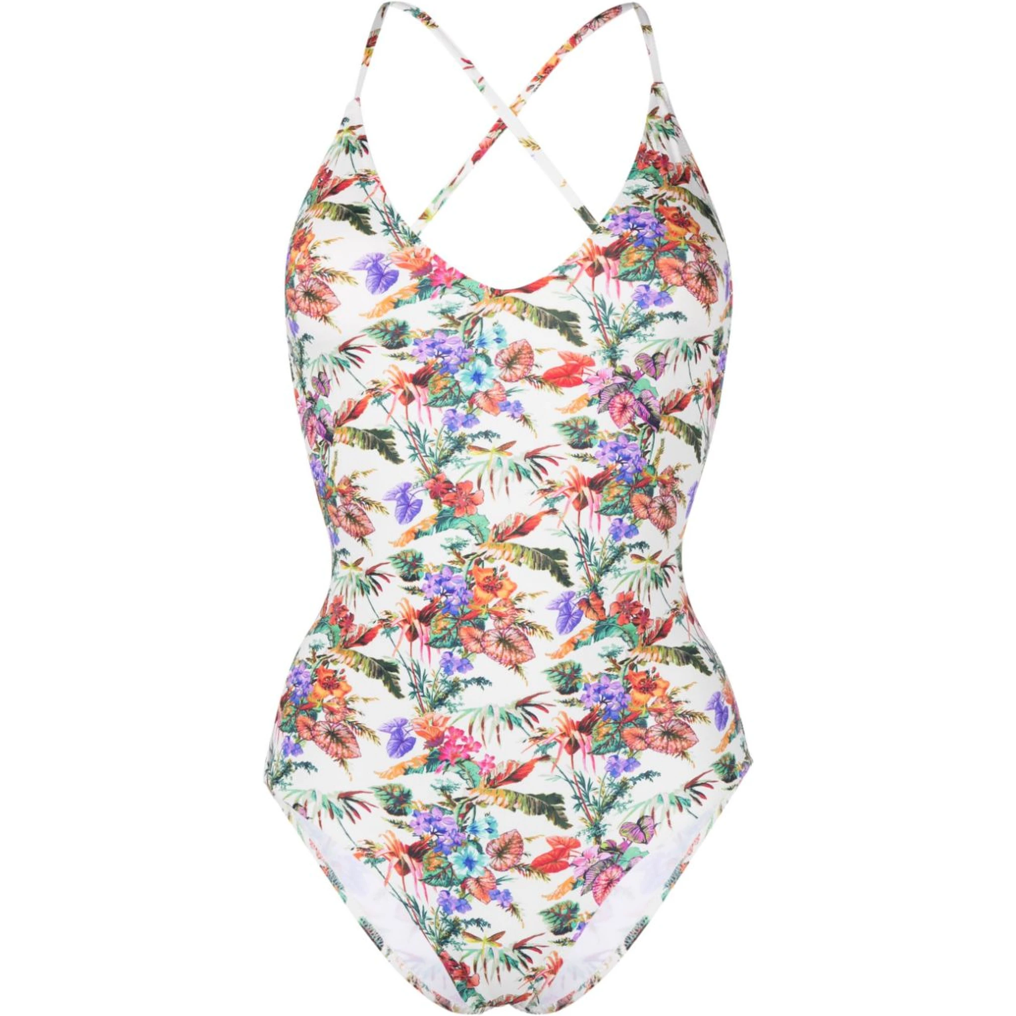 Mara floral-print scoop-neck swimsuit
