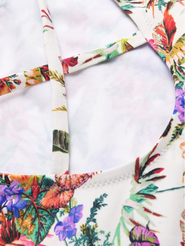 Mara floral-print scoop-neck swimsuit alternative