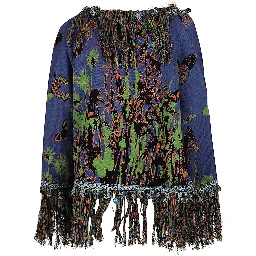 Blue Printed Cotton Cardigan