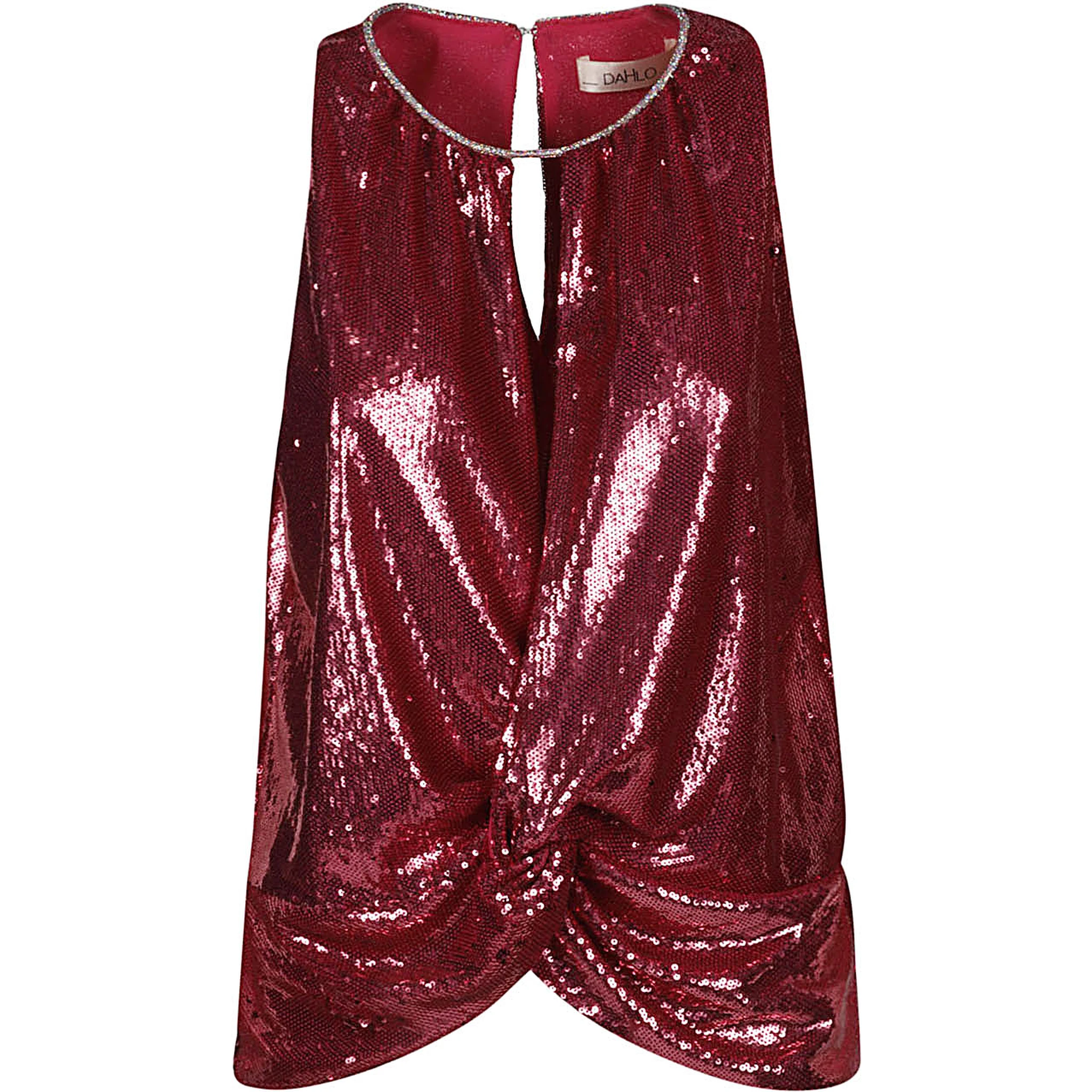 Maroon Maroon Sequin Cropped Top