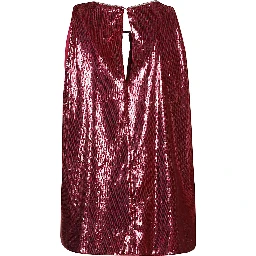 Maroon Maroon Sequin Cropped Top