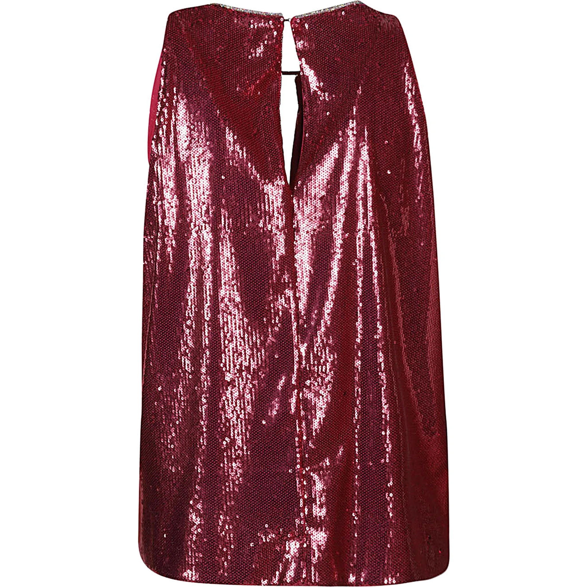 Maroon Maroon Sequin Cropped Top