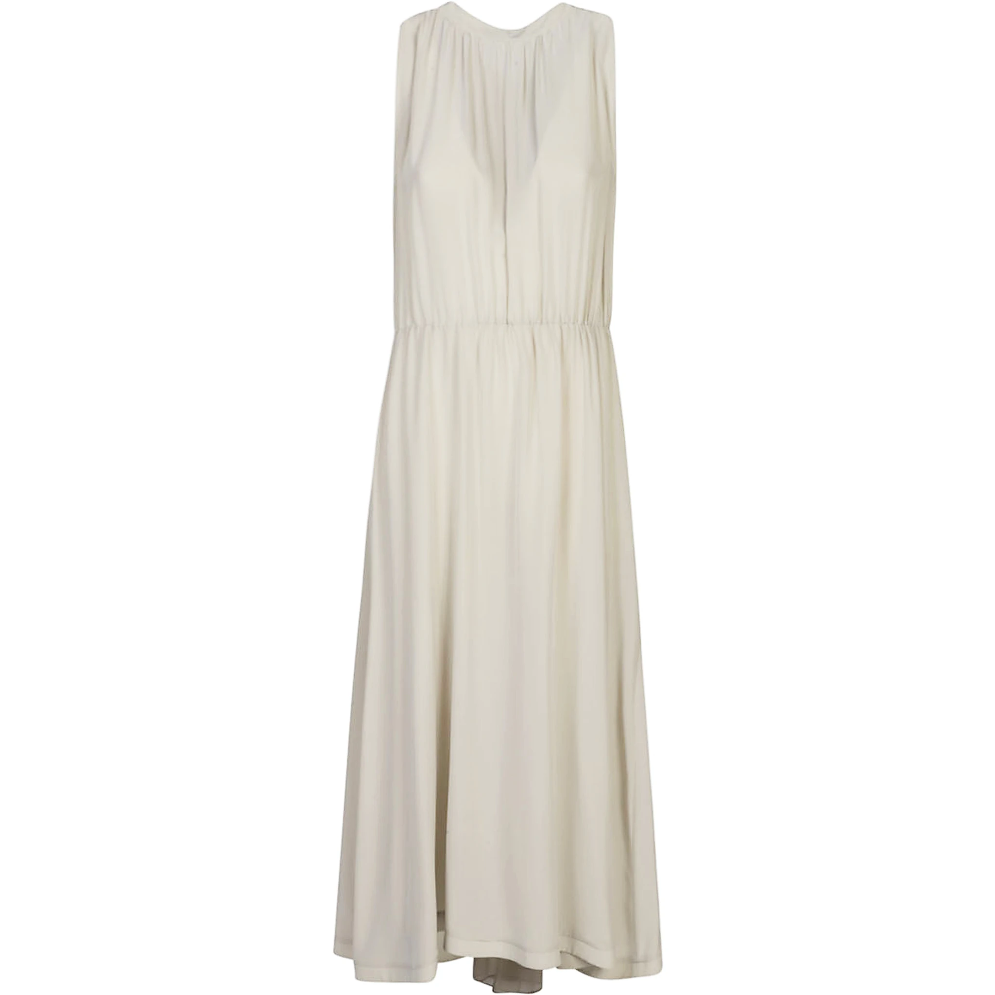 فستان ميدي حريري رمادي فاتح