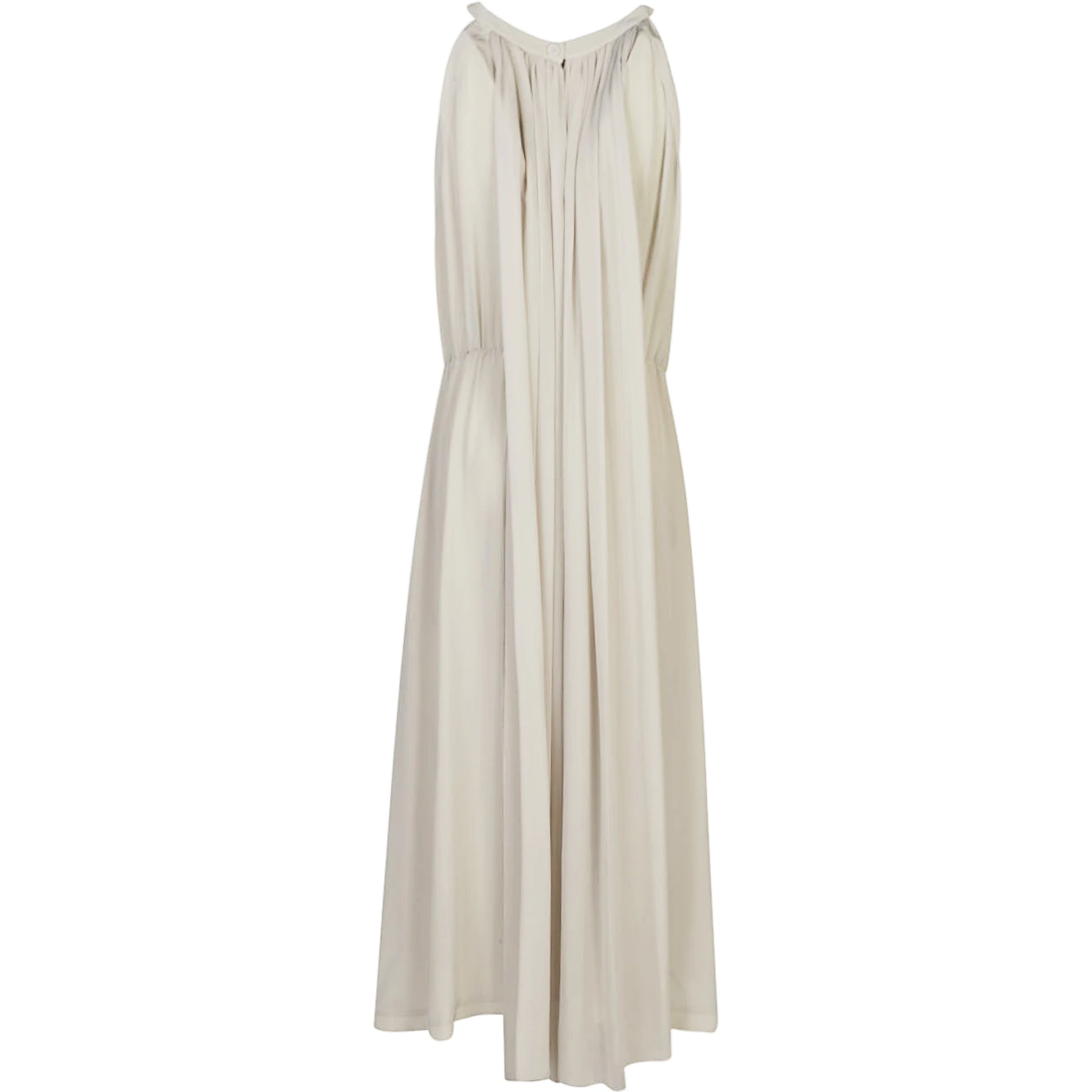 فستان ميدي حريري رمادي فاتح