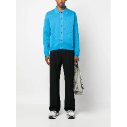 Straight-leg pleated wool trousers