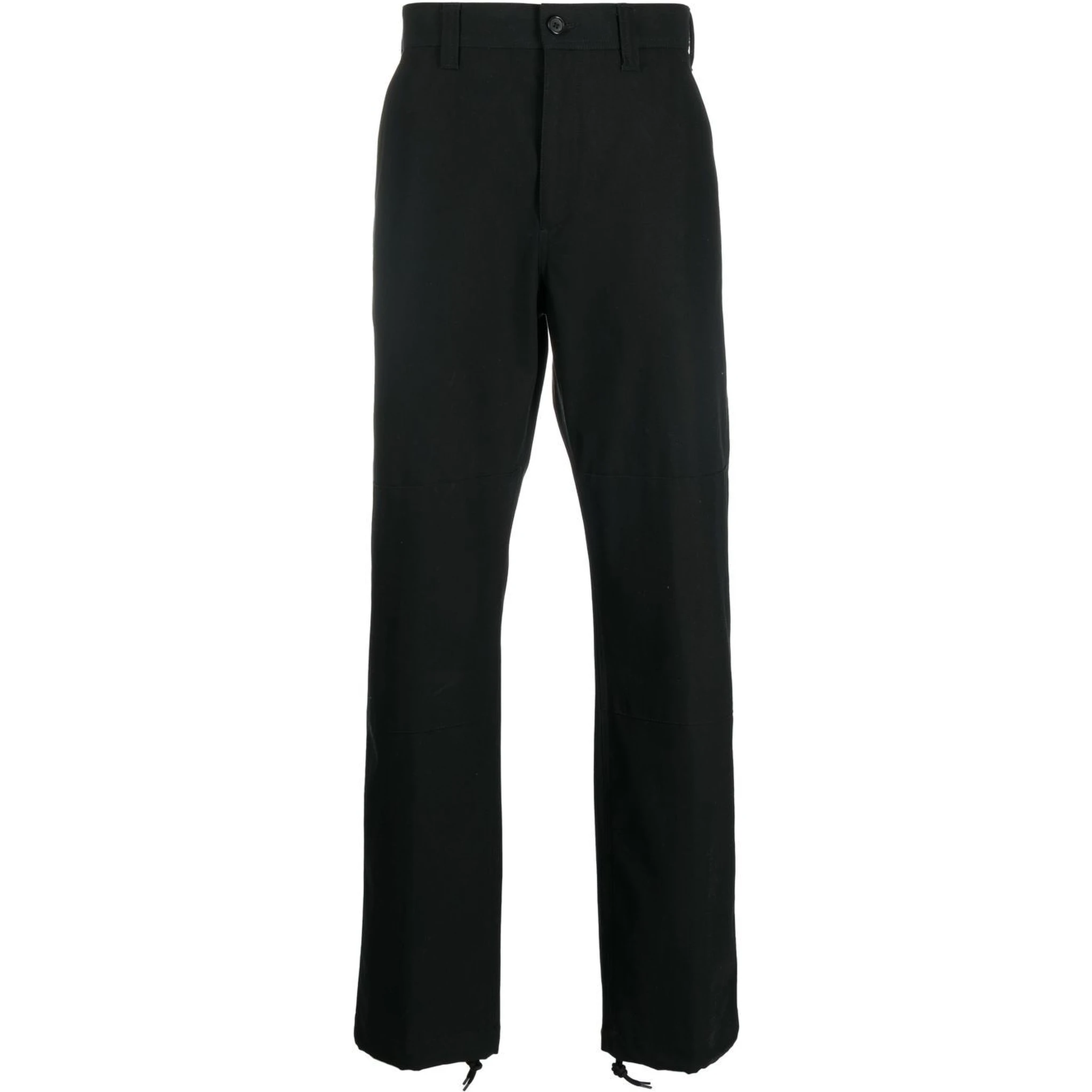 drawstring-hem cotton trousers