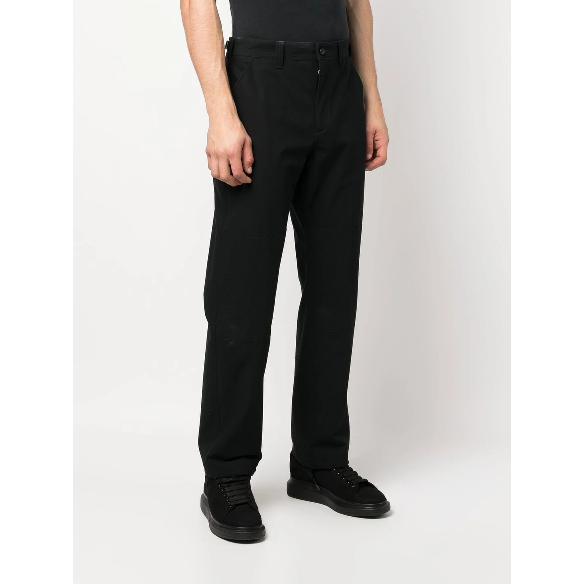 drawstring-hem cotton trousers