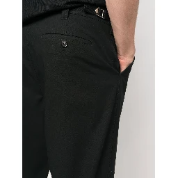 drawstring-hem cotton trousers