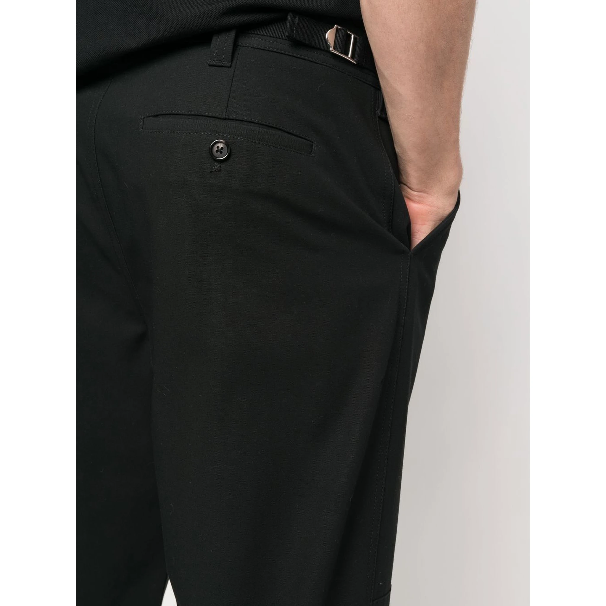 drawstring-hem cotton trousers