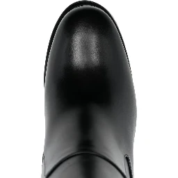 Alexander Mc Queen Leather Heel Ankle Boots In Black