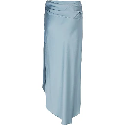Light Blue Draped Midi Skirt
