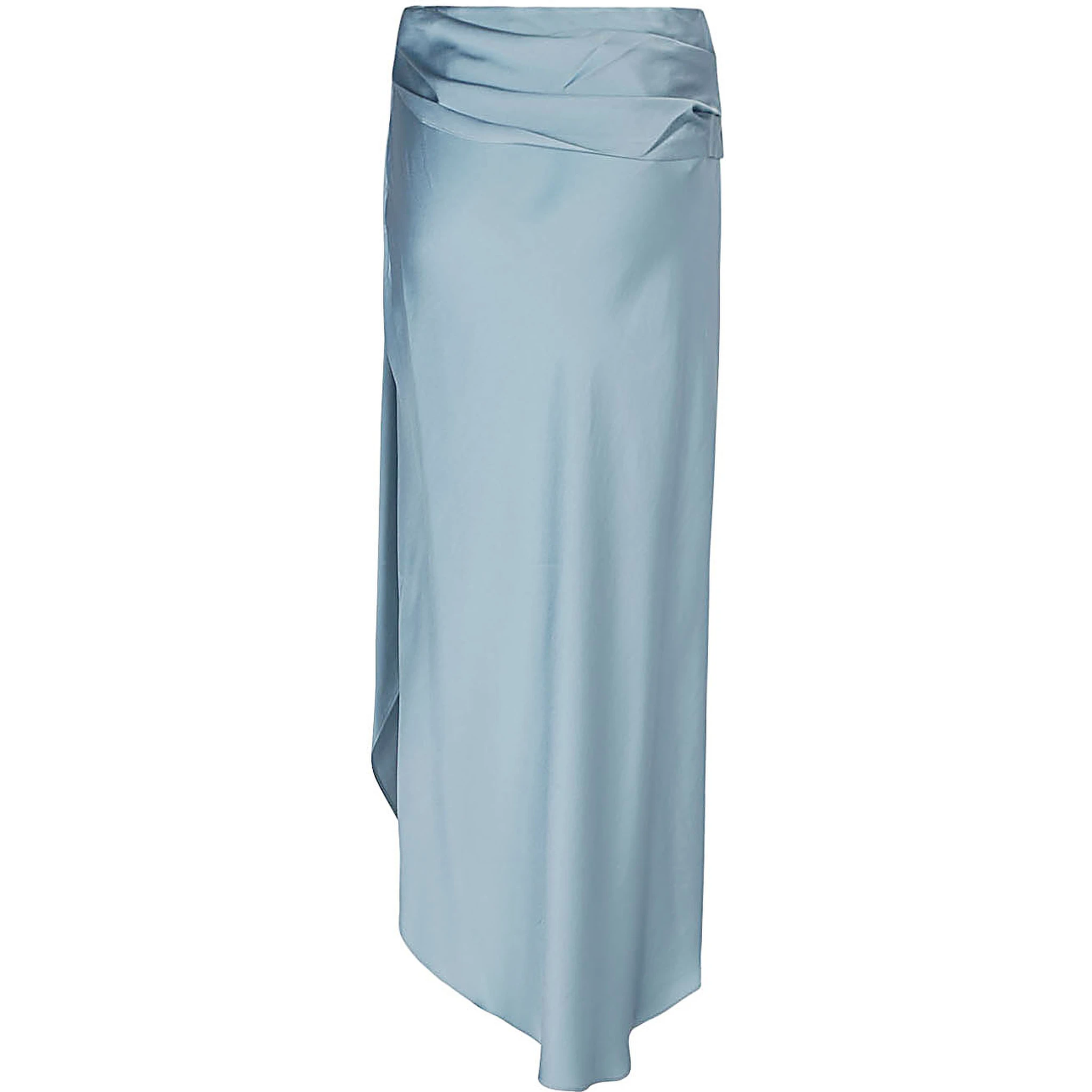Light Blue Draped Midi Skirt