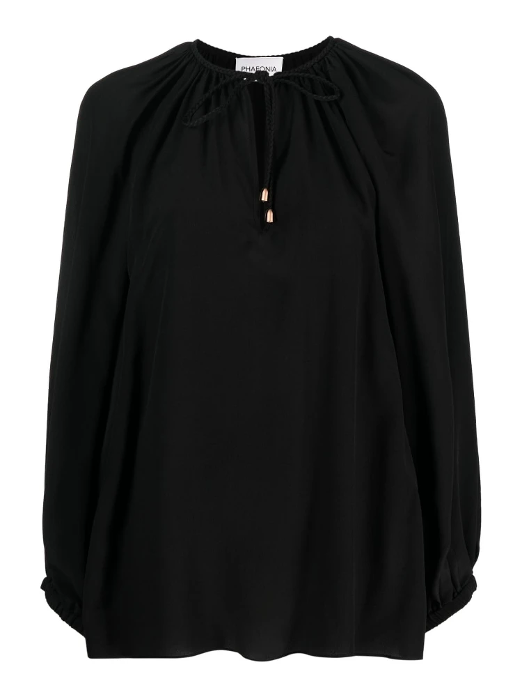 phaeonia self-tie silk blouse