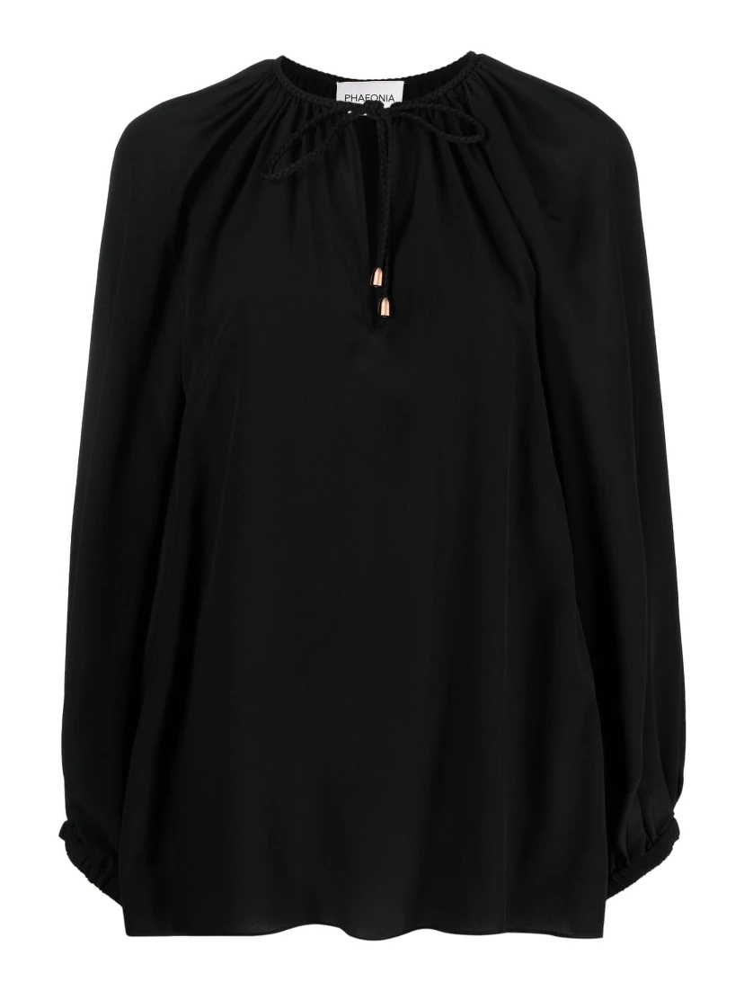 phaeonia self-tie silk blouse