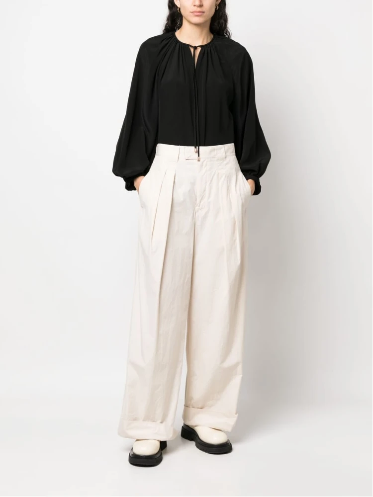 phaeonia self-tie silk blouse alternative