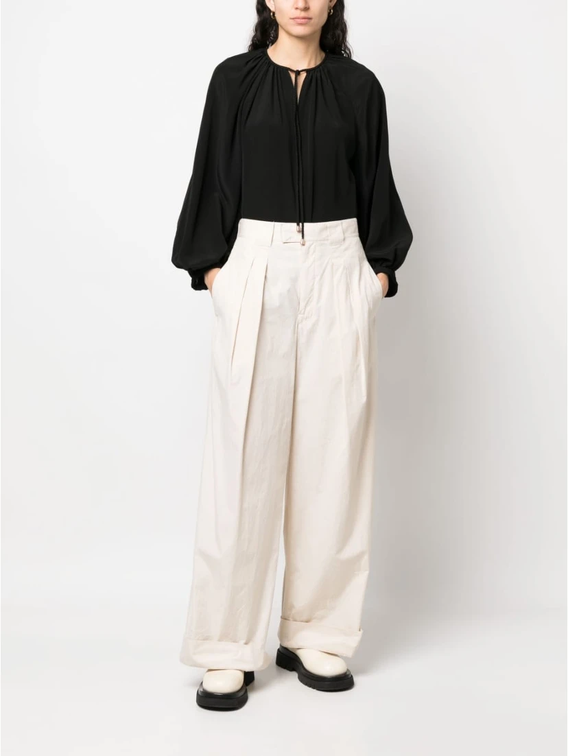 phaeonia self-tie silk blouse