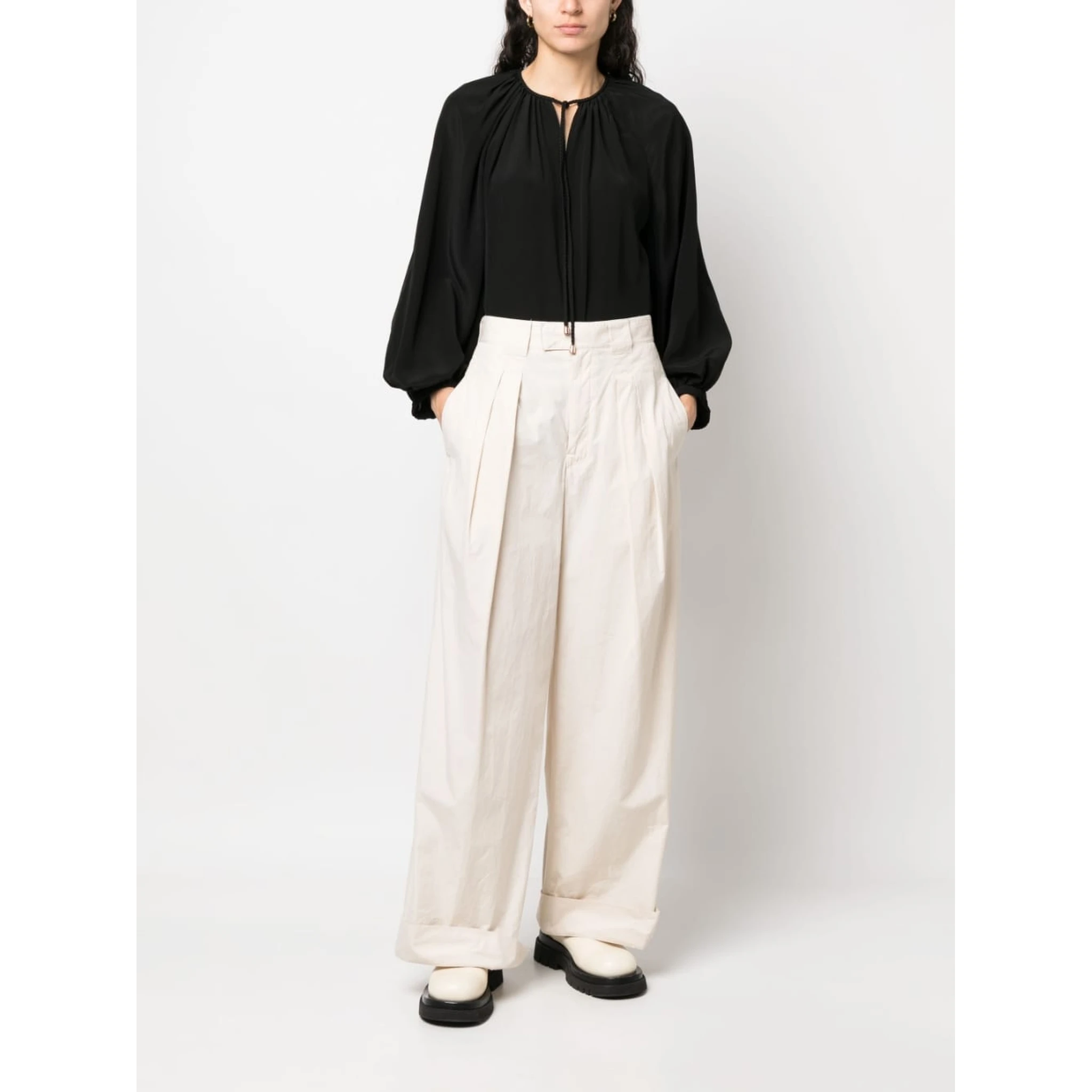 phaeonia self-tie silk blouse