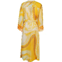 Orange Odelia Cotton Blend Silk Printed Cover Up