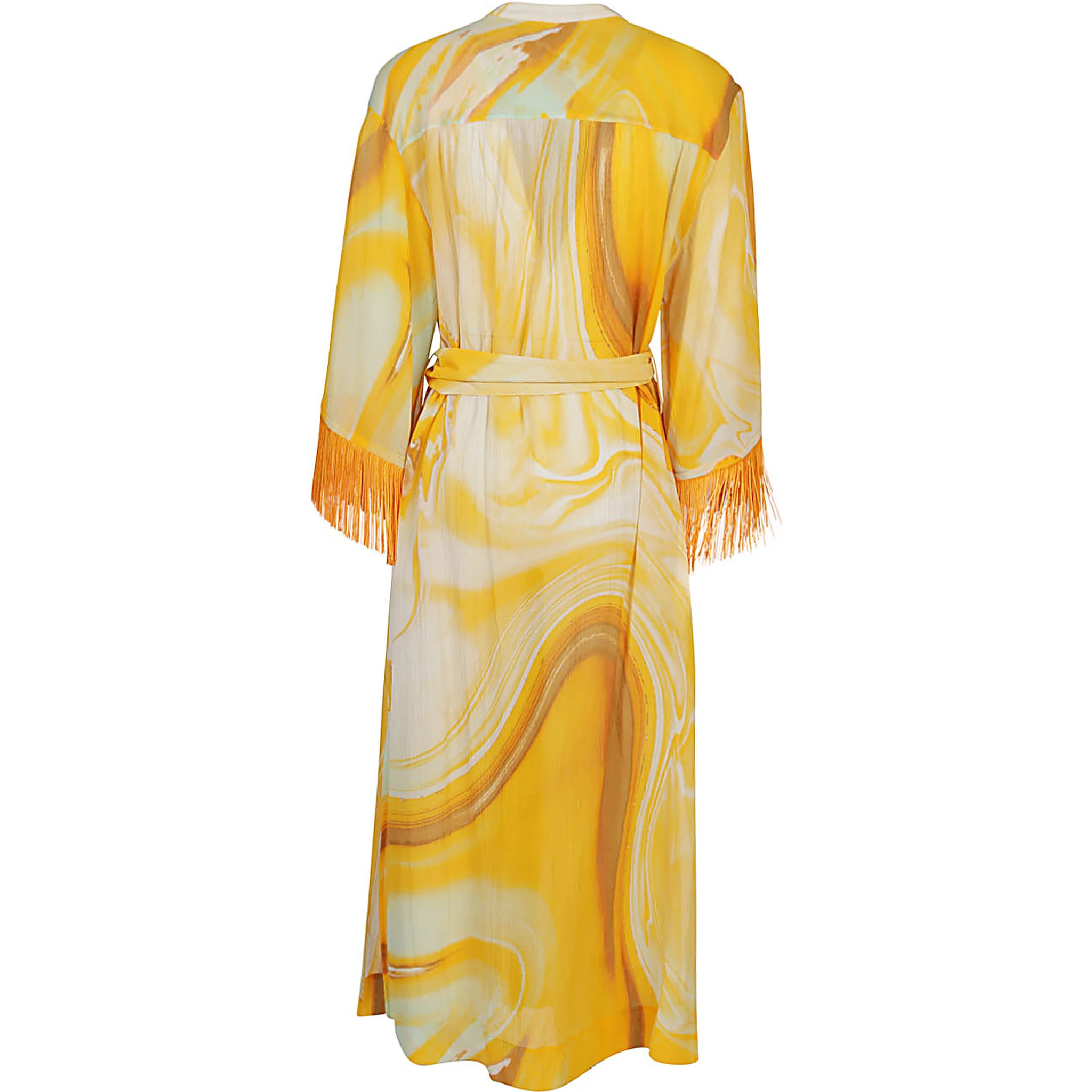 Orange Odelia Cotton Blend Silk Printed Cover Up