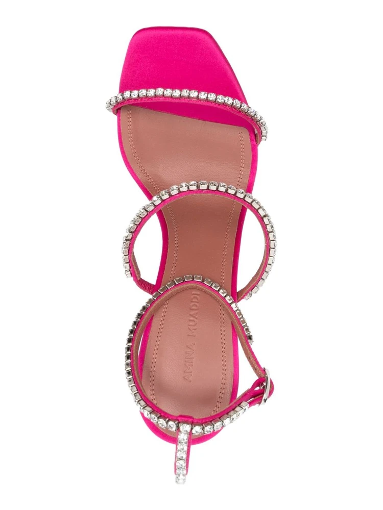 Sculpted Heel Sandals Crystal Embellishment In Purple alternative