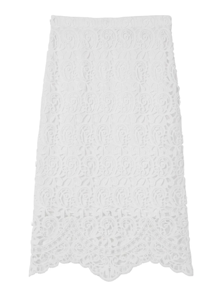 macramé-lace pencil skirt