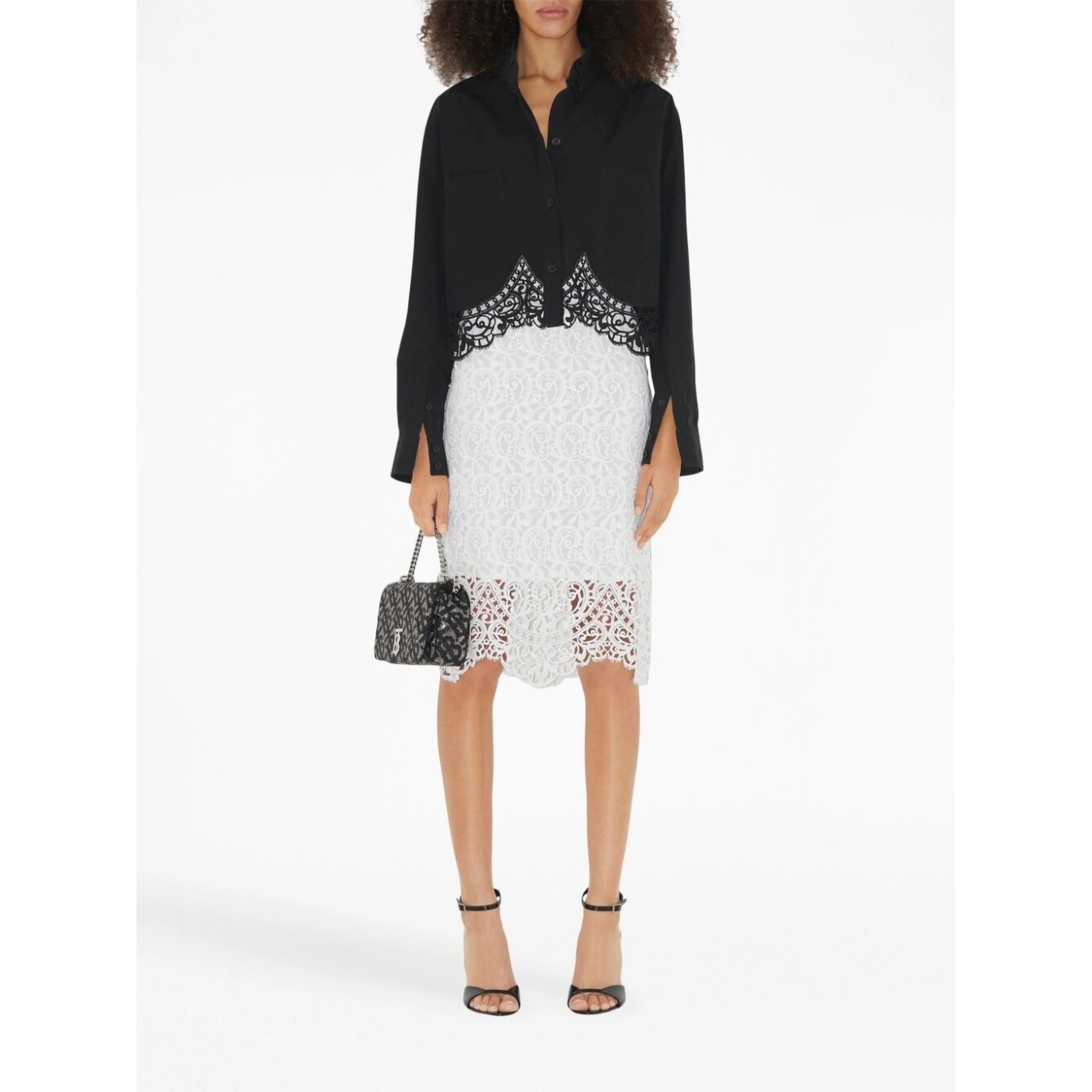 macramé-lace pencil skirt