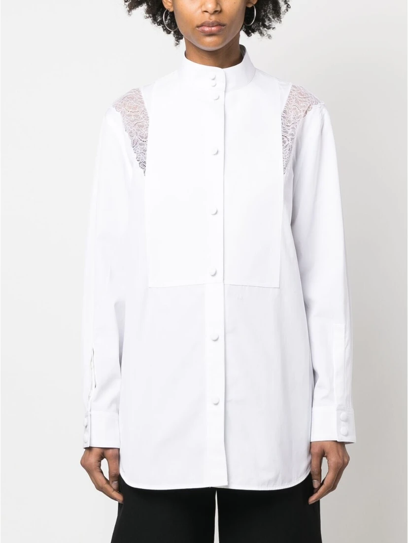 White Lace Detail Shirt
