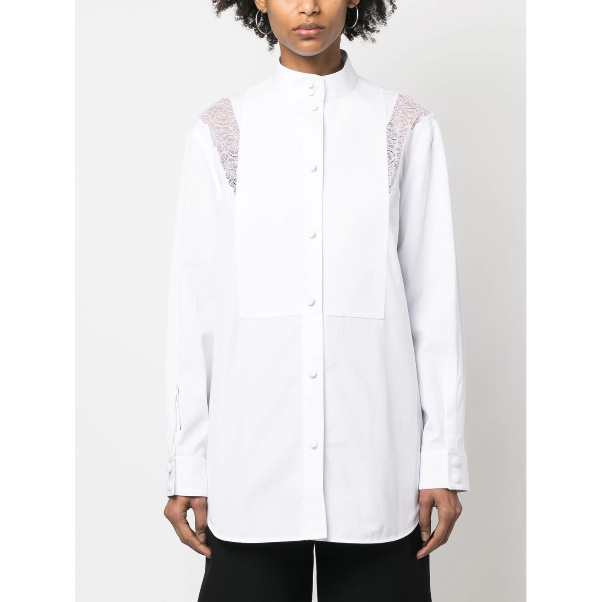 White Lace Detail Shirt