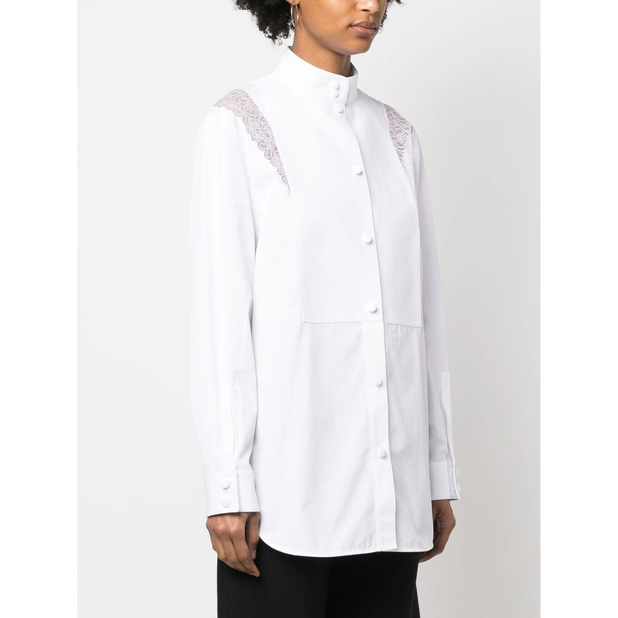 White Lace Detail Shirt