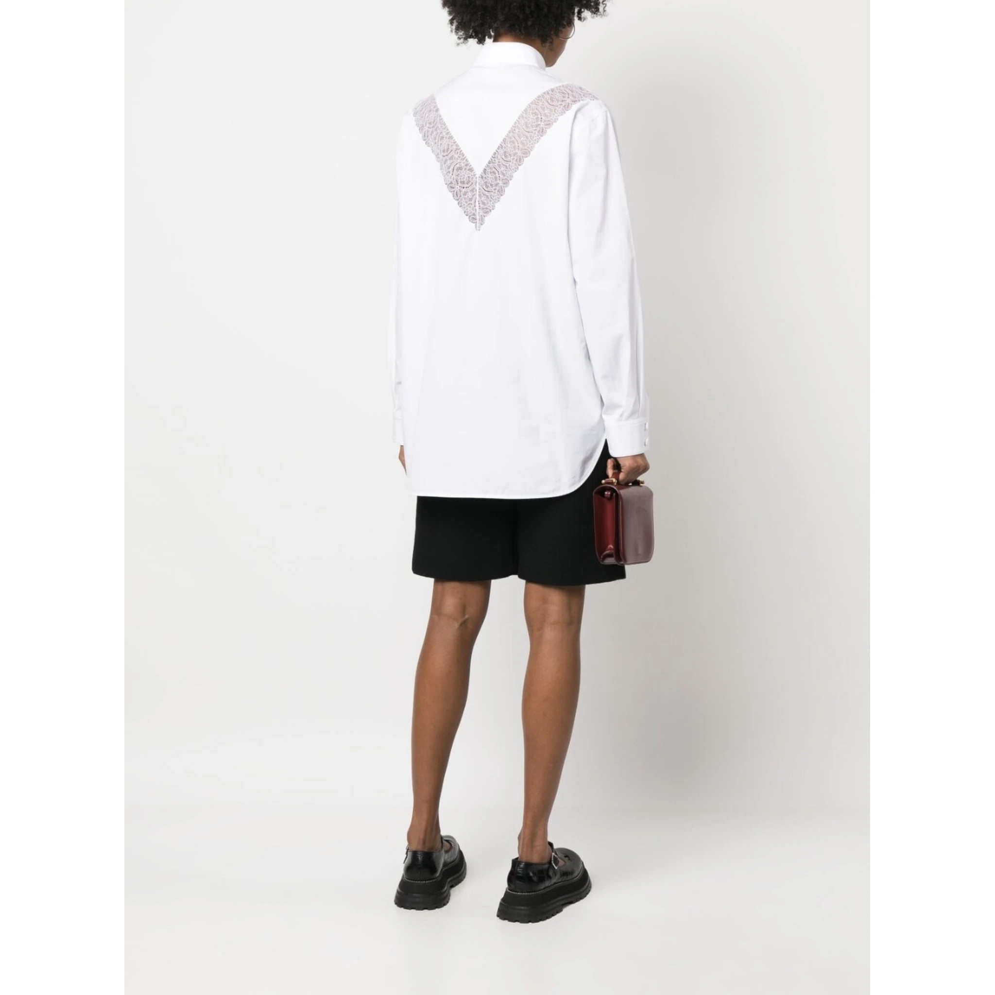 White Lace Detail Shirt