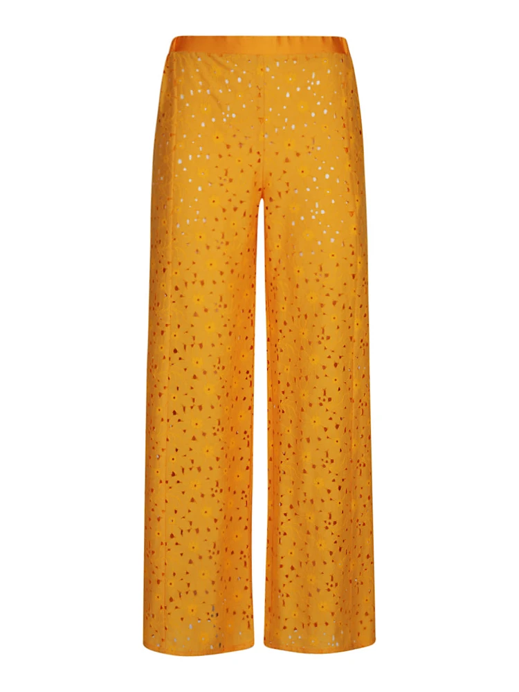 Yellow Tartana Wide Leg Trouser
