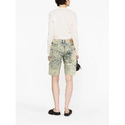 logo-patch denim shorts